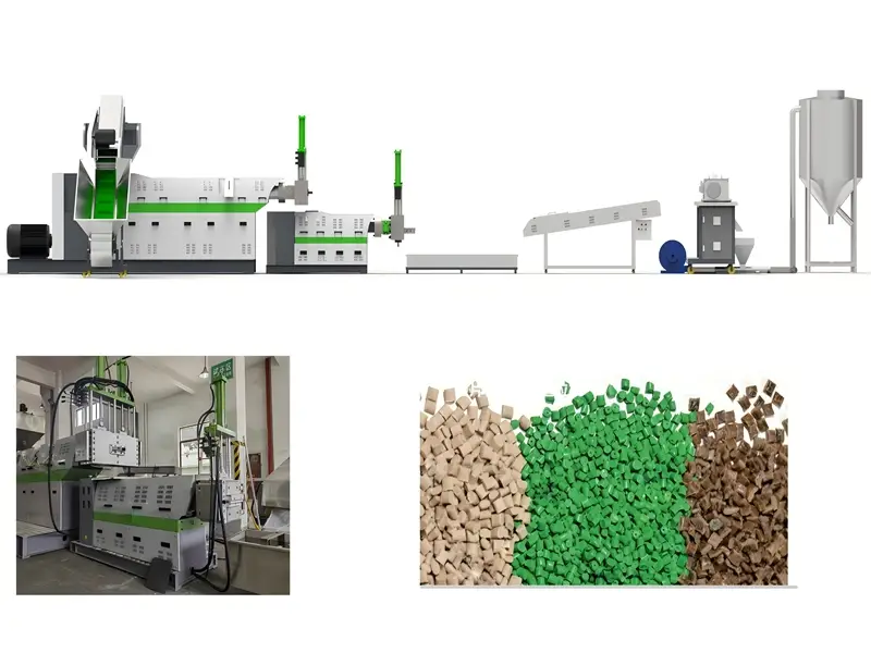 பிலிம் மறுசுழற்சிக்கான பிளாஸ்டிக் பெல்லடிசிங் இயந்திரம்